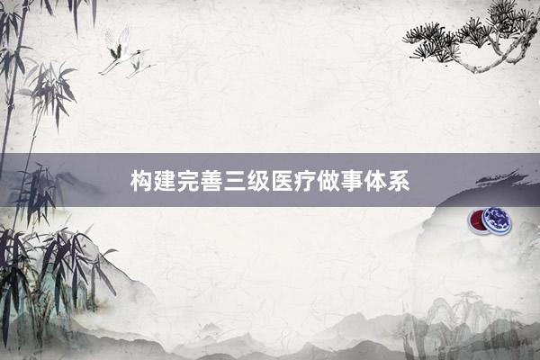 构建完善三级医疗做事体系