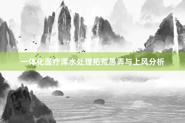 一体化医疗浑水处理拓荒愚弄与上风分析
